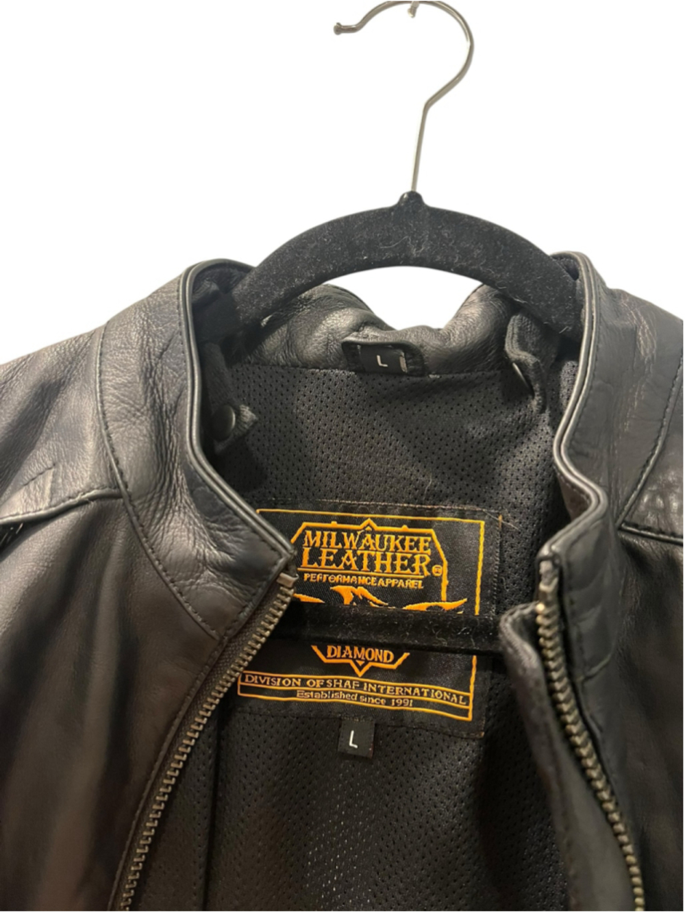 Milwaukee Leather Women's Jacket L Black Purple Embroidered Winged Motorcycle - Picture 3 of 13